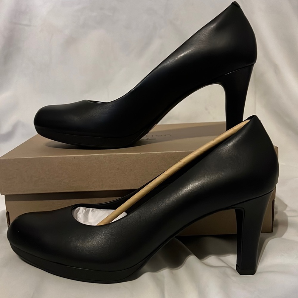 Clarks Black Leather Heels